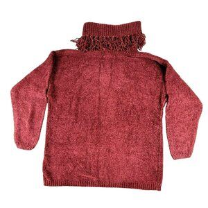 Women's Cranberry Red Turtleneck Sweater Top Yarnworks Size Medium NWT JH1284